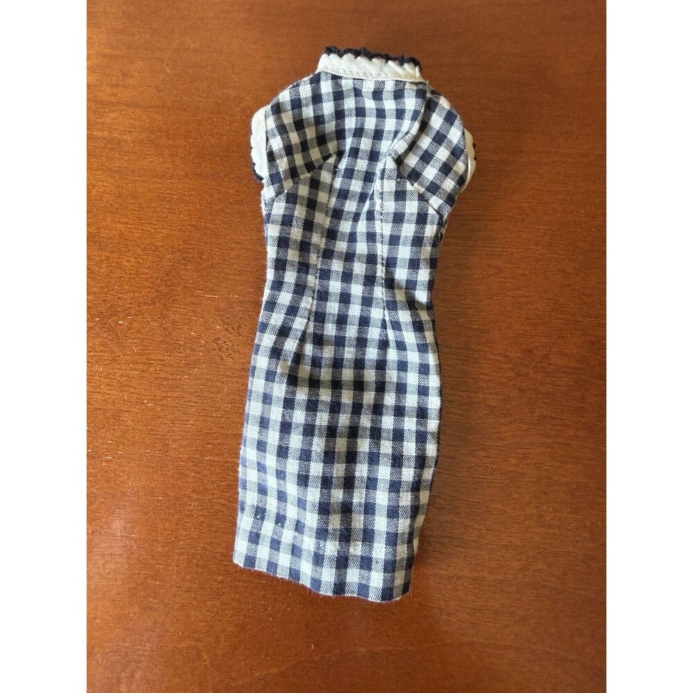 Amazing 1960's Barbie Clone Black And White Gingham Check Dress No Tags